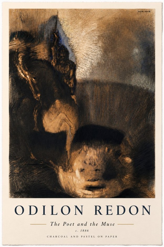 Odilon Redon The Poet and the Muse No6 - Póster