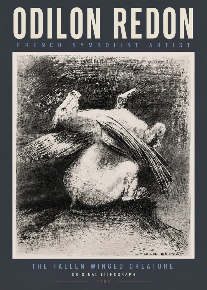 Odilon Redon The Fallen Winged Creature No2 - Póster
