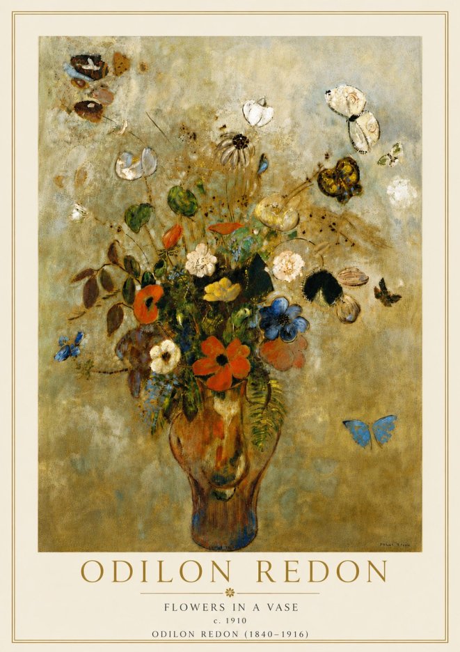Odilon Redon Flowers in a Vase I No5 - Póster