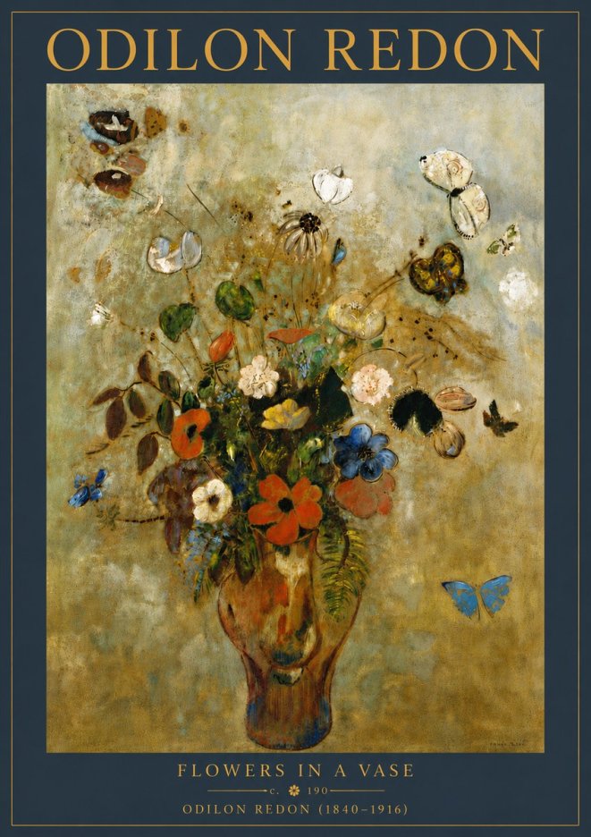 Odilon Redon Flowers in a Vase I No6 - Póster