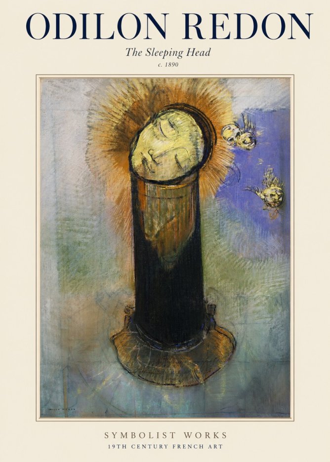 Odilon Redon The Sleeping Head No1 - Póster