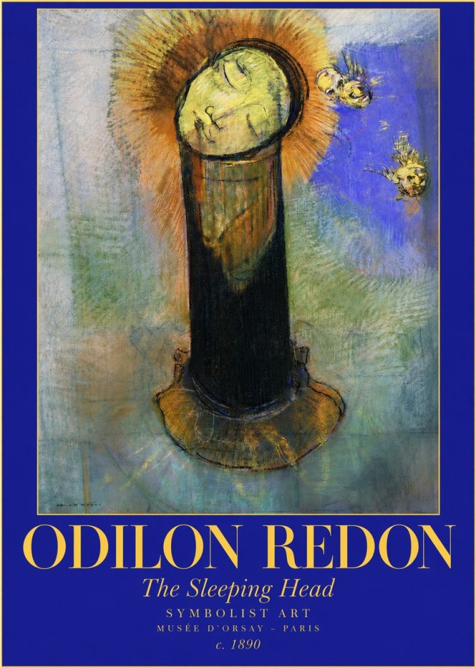 Odilon Redon The Sleeping Head No3 - Póster