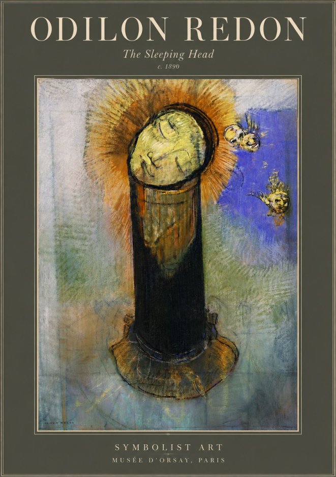 Odilon Redon The Sleeping Head No4 - Póster
