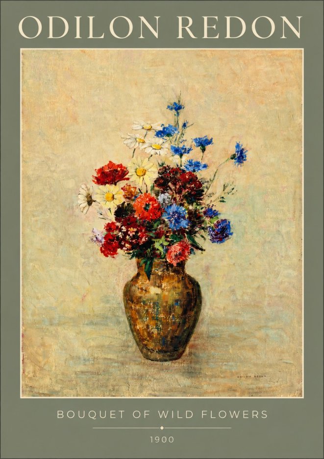 Odilon Redon Bouquet of Wild Flowers I No2 - Póster