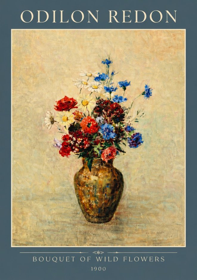 Odilon Redon Bouquet of Wild Flowers I No4 - Póster