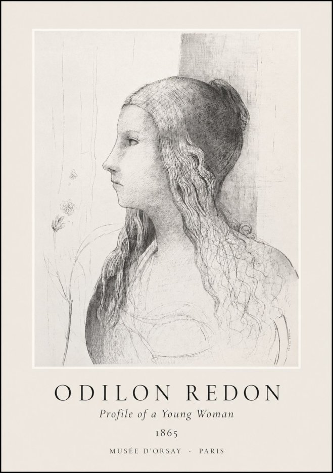 Odilon Redon Profile of a Young Woman No1 - Póster