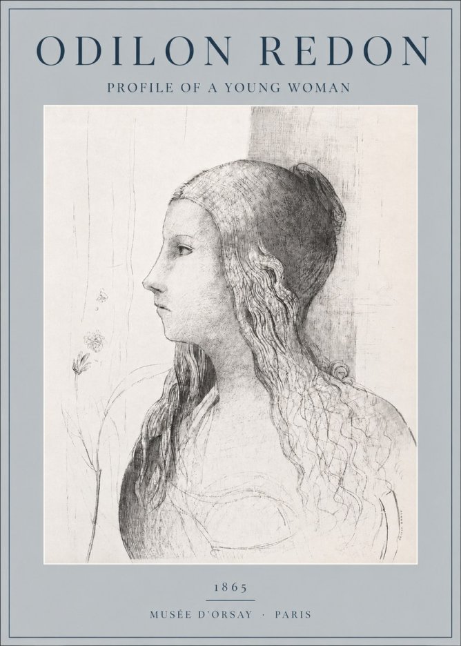 Odilon Redon Profile of a Young Woman No2 - Póster