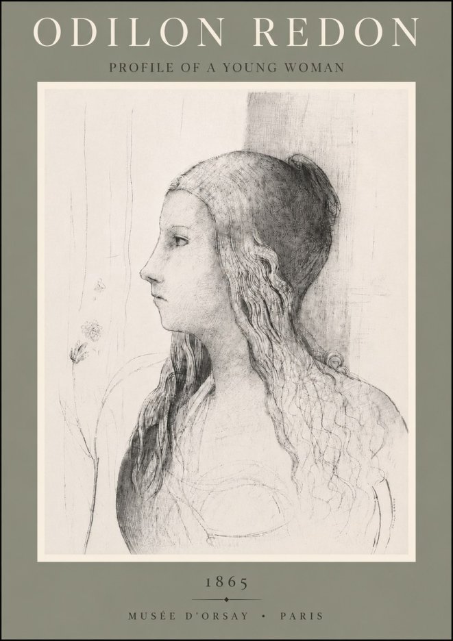 Odilon Redon Profile of a Young Woman No5 - Póster