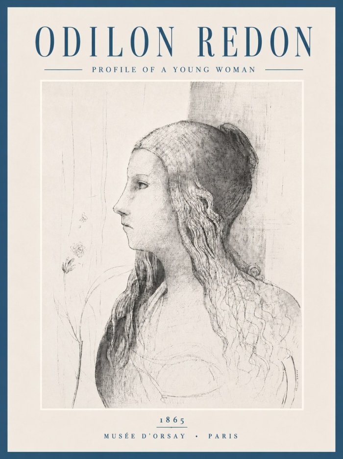 Odilon Redon Profile of a Young Woman No6 - Póster