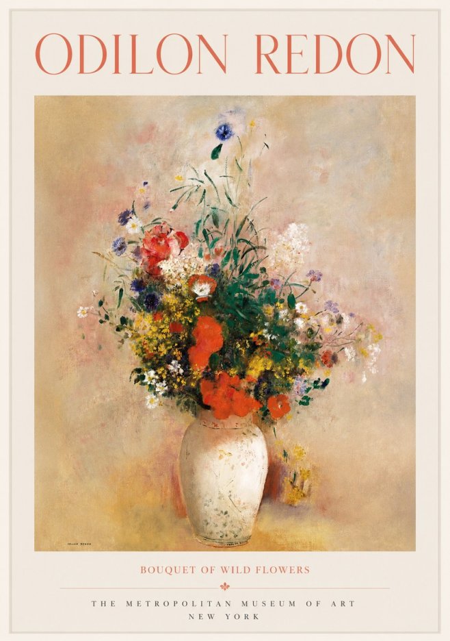 Odilon Redon Bouquet of Wild Flowers II No1 - Póster
