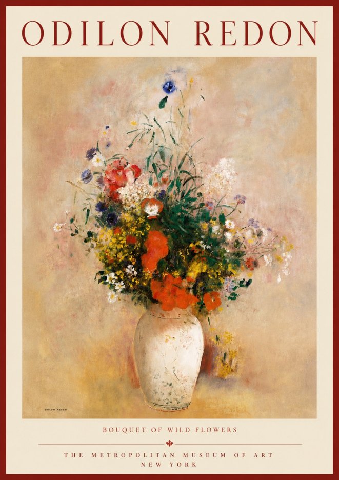 Odilon Redon Bouquet of Wild Flowers II No3 - Póster