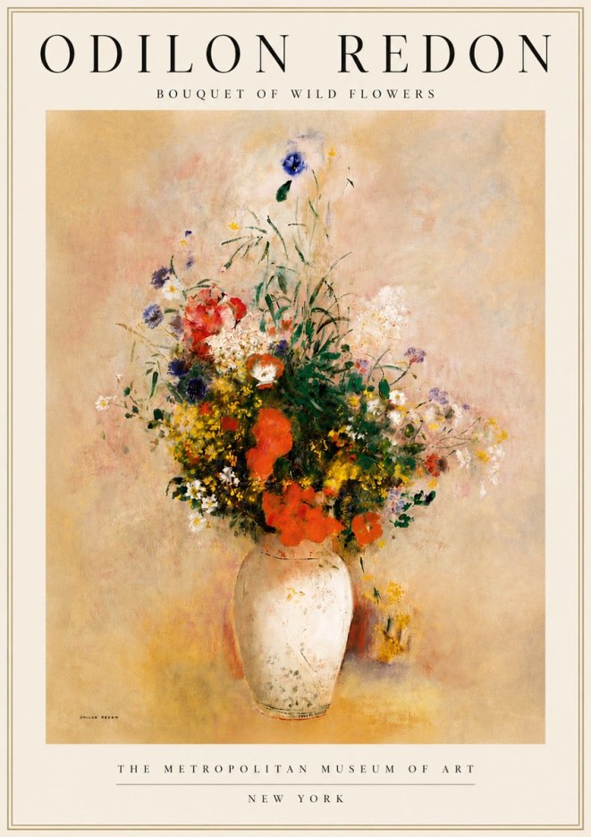 Odilon Redon Bouquet of Wild Flowers II No4 - Póster