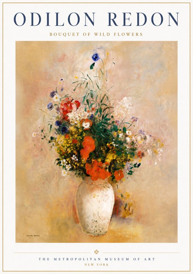 Odilon Redon Bouquet of Wild Flowers II No6 - Póster