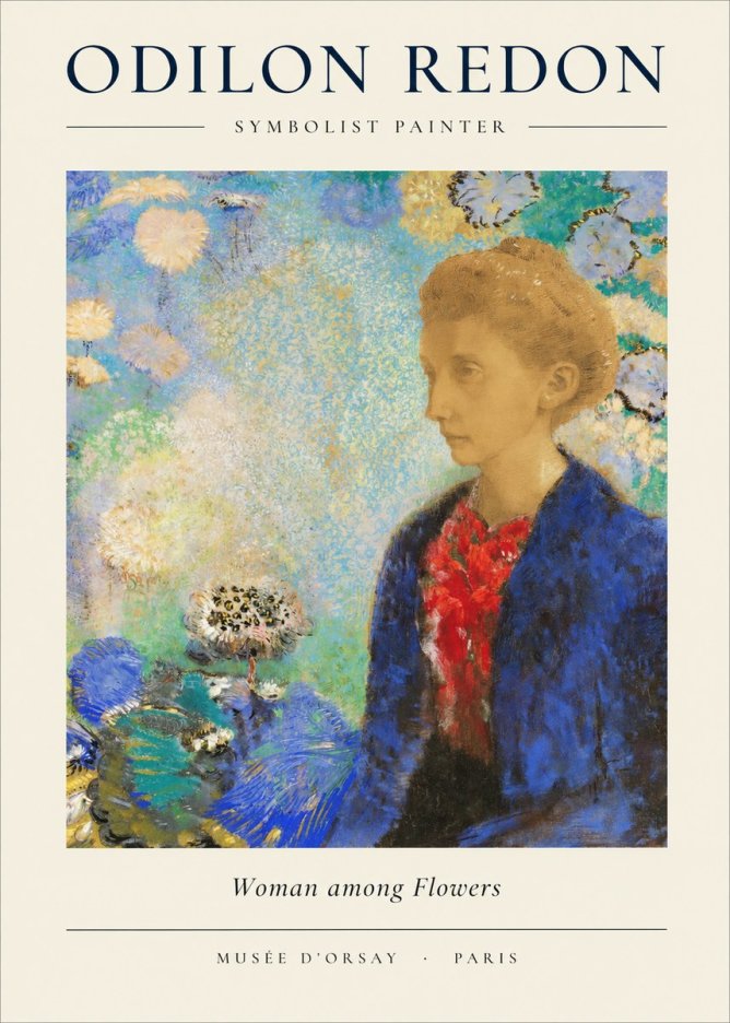 Odilon Redon Woman Among Flowers No1 - Póster