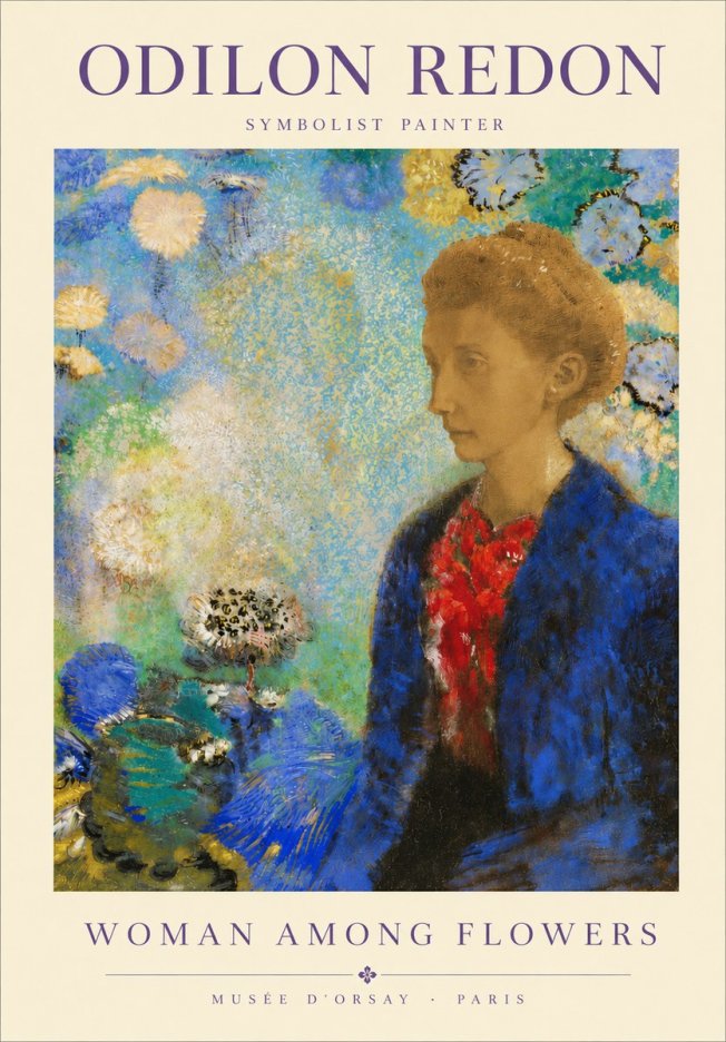 Odilon Redon Woman Among Flowers No3 - Póster