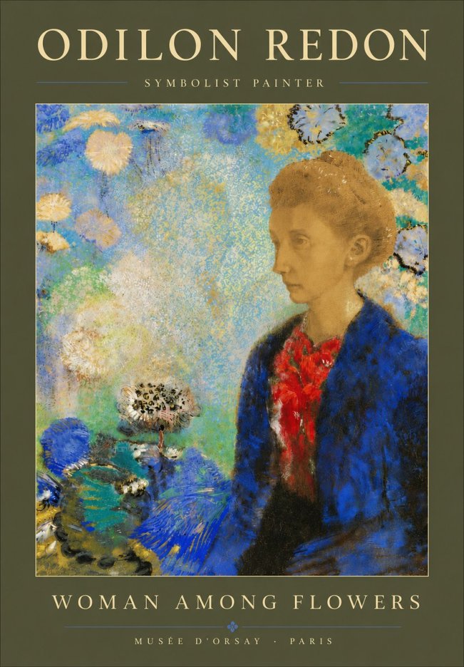 Odilon Redon Woman Among Flowers No5 - Póster