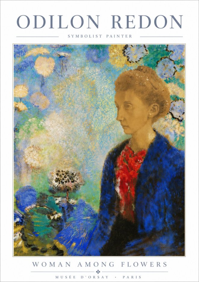 Odilon Redon Woman Among Flowers No6 - Póster