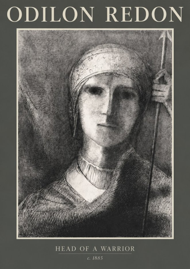 Odilon Redon Head of a Warrior No2 - Póster