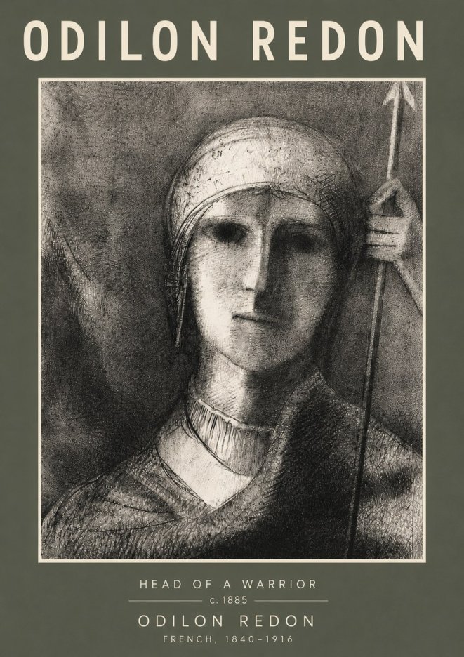 Odilon Redon Head of a Warrior No5 - Póster