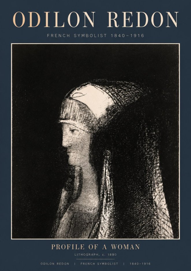 Odilon Redon Profile of a Woman No2 - Póster