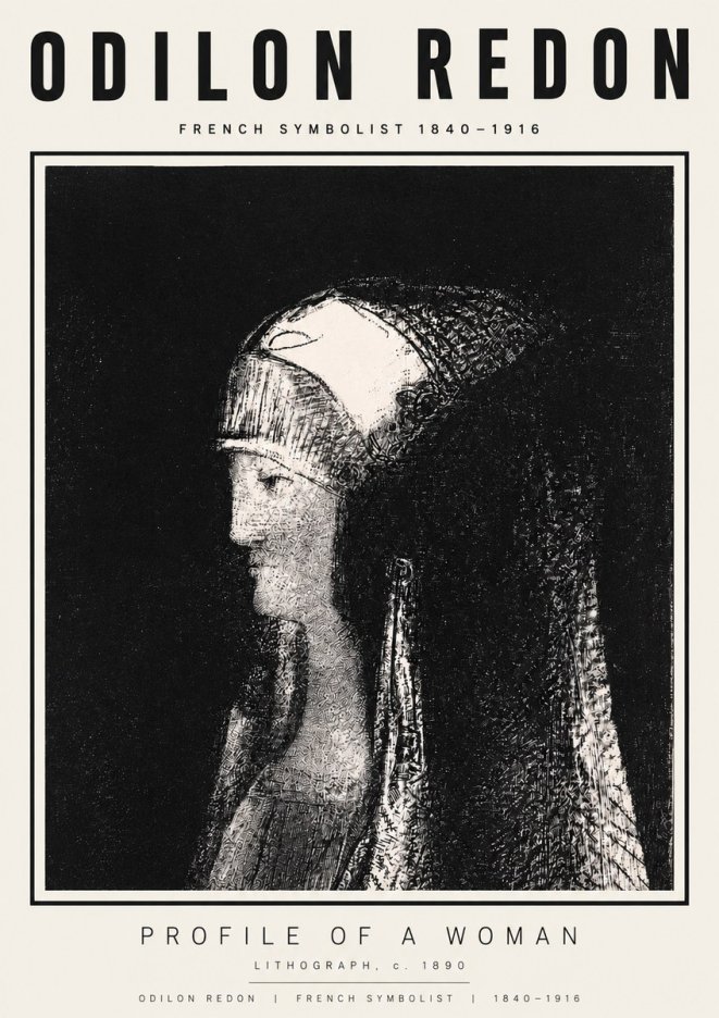 Odilon Redon Profile of a Woman No3 - Póster