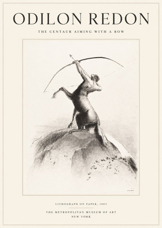 Odilon Redon The Centaur Aiming with a Bow No1 - Póster