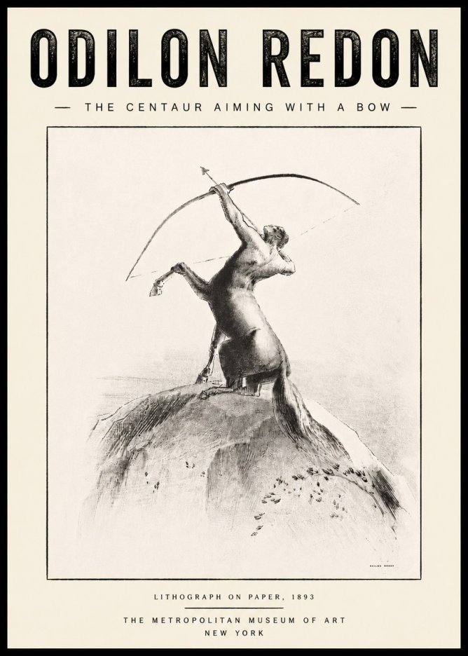 Odilon Redon The Centaur Aiming with a Bow No5 - Póster
