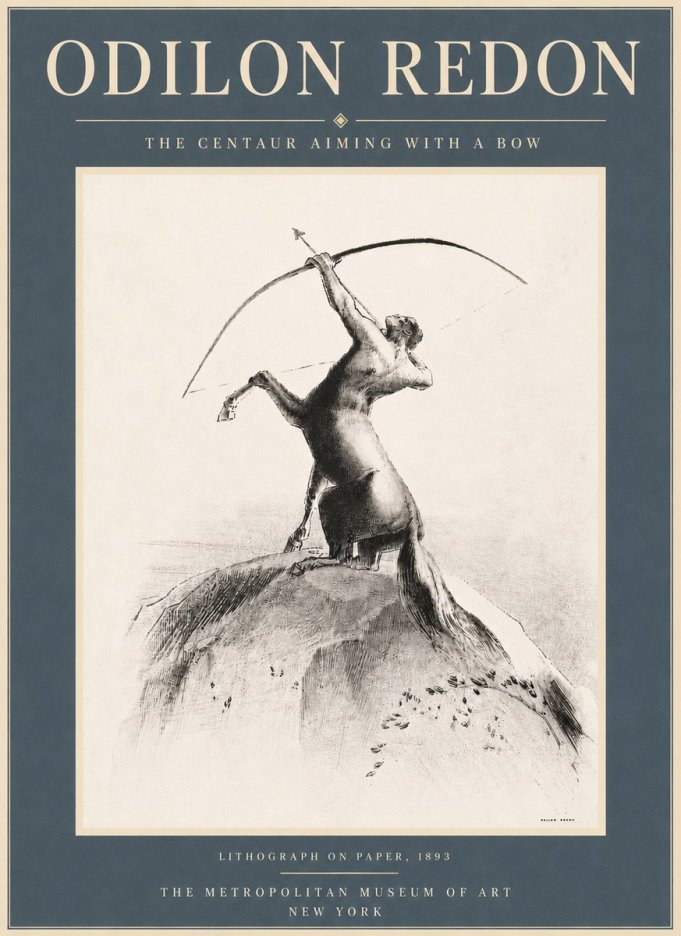 Odilon Redon The Centaur Aiming with a Bow No6 - Póster