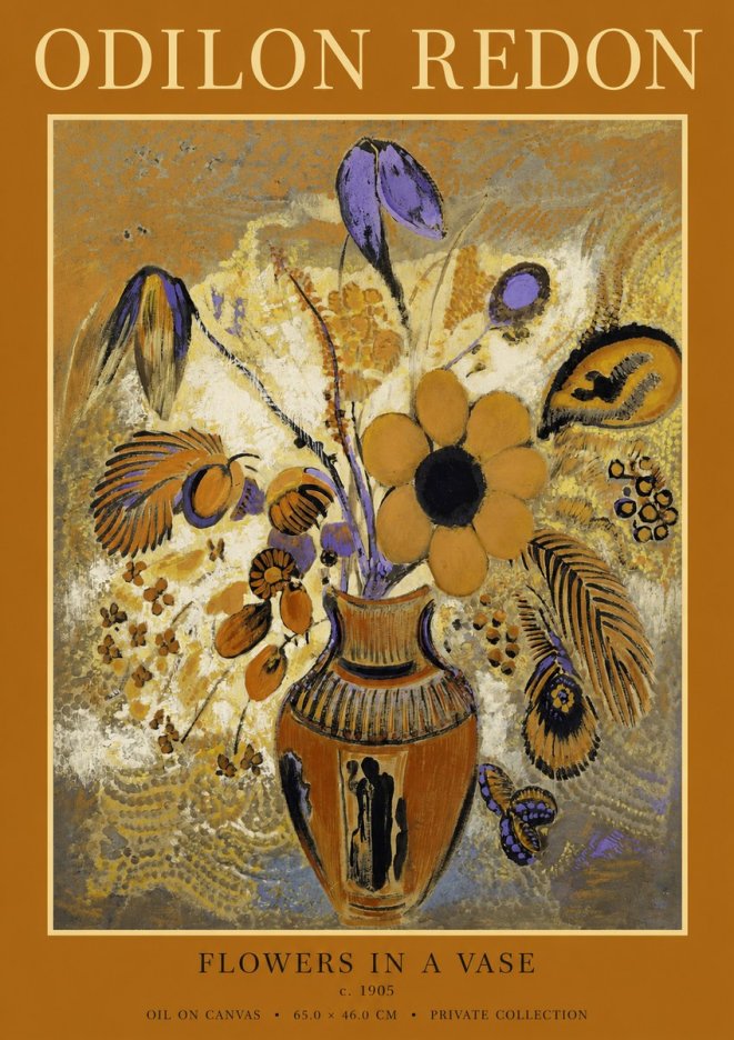 Odilon Redon Flowers in a Vase II No1 - Póster