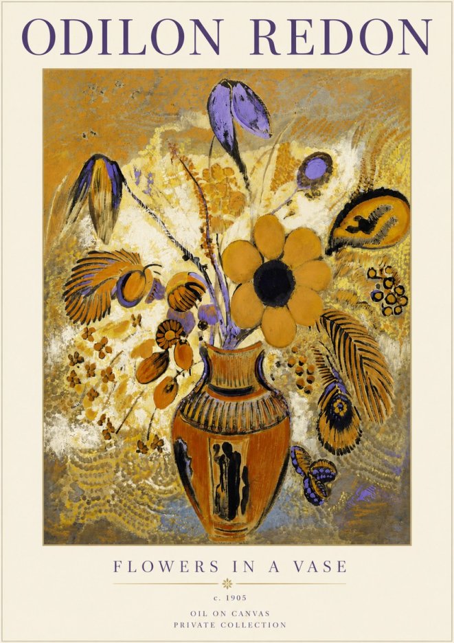 Odilon Redon Flowers in a Vase II No2 - Póster