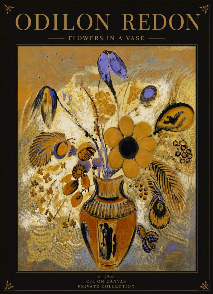 Odilon Redon Flowers in a Vase II No4 - Póster