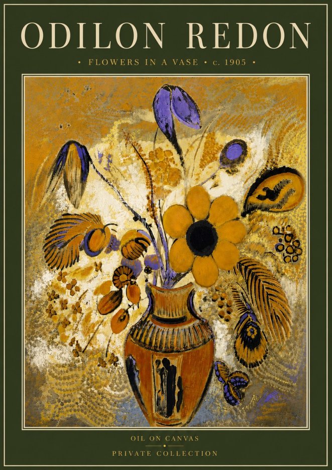 Odilon Redon Flowers in a Vase II No6 - Póster