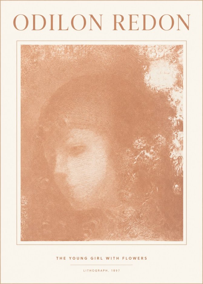 Odilon Redon The Young Girl with Flowers No1 - Póster
