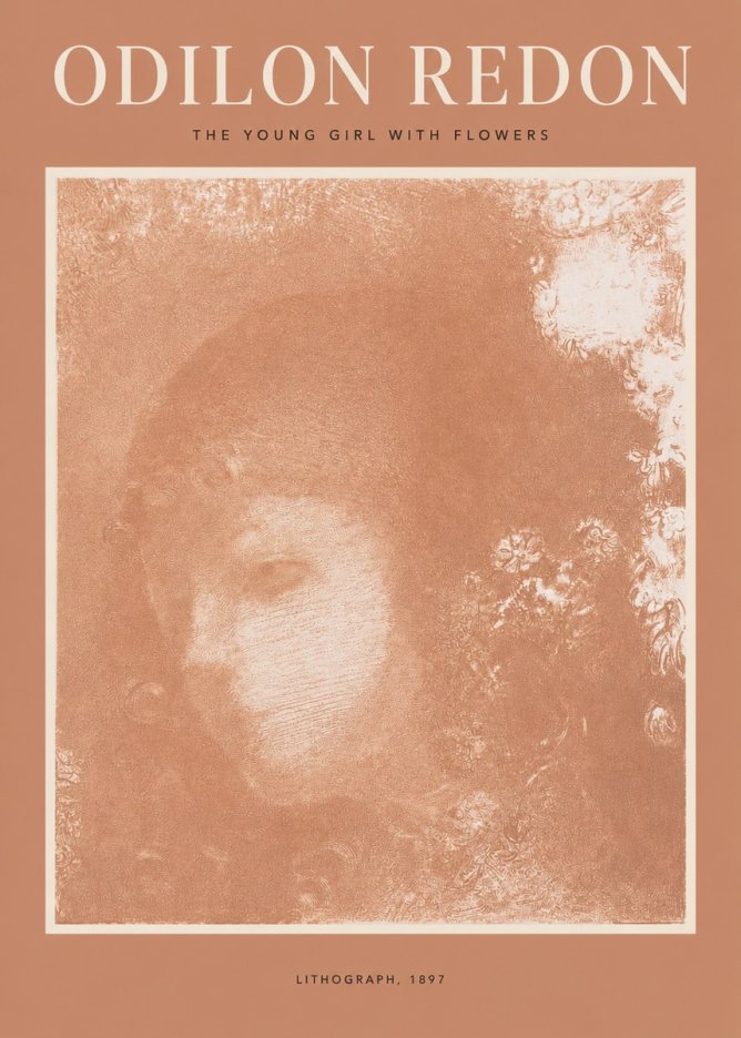 Odilon Redon The Young Girl with Flowers No2 - Póster