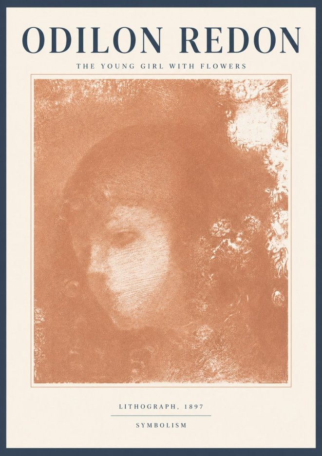 Odilon Redon The Young Girl with Flowers No5 - Póster