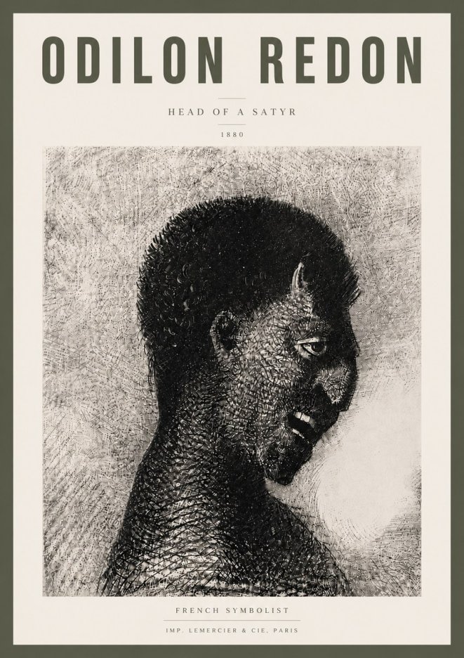 Odilon Redon Head of a Satyr No5 - Póster