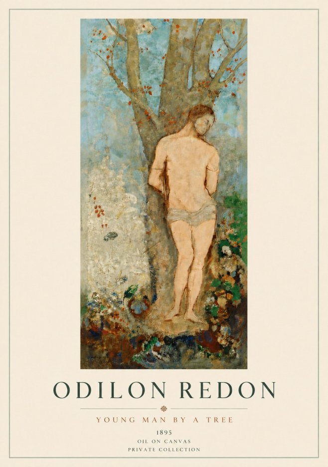 Odilon Redon Young Man by a Tree No5 - Póster