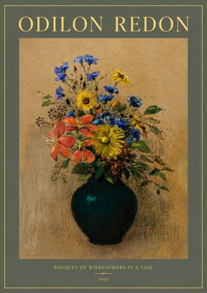 Odilon Redon Bouquet of Wildflowers in a Vase No2 - Póster