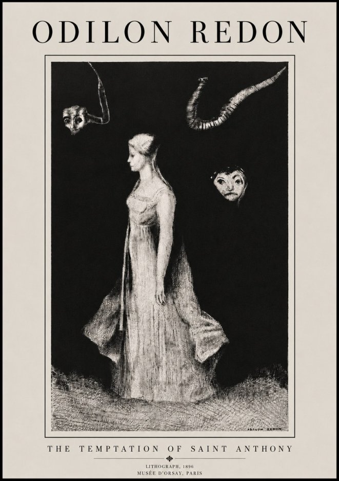 Odilon Redon The Temptation of Saint Anthony No3 - Póster