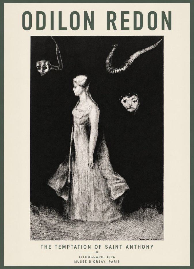 Odilon Redon The Temptation of Saint Anthony No4 - Póster