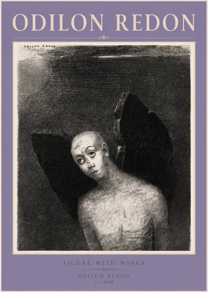 Odilon Redon Figure with Wings No3 - Póster