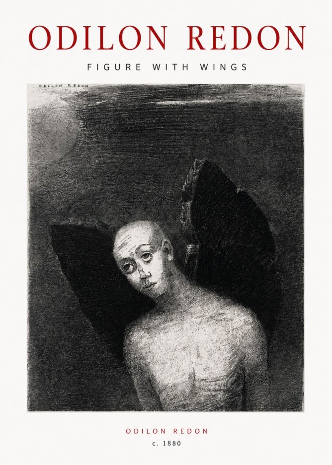 Odilon Redon Figure with Wings No4 - Póster