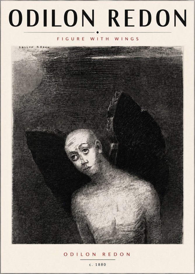 Odilon Redon Figure with Wings No6 - Póster