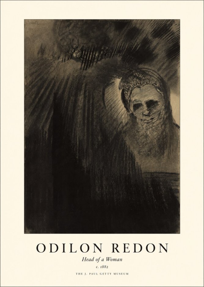 Odilon Redon Head of a Woman No1 - Póster