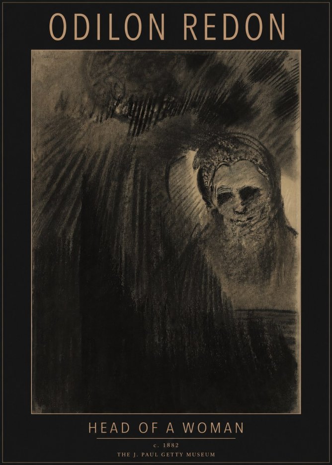 Odilon Redon Head of a Woman No2 - Póster