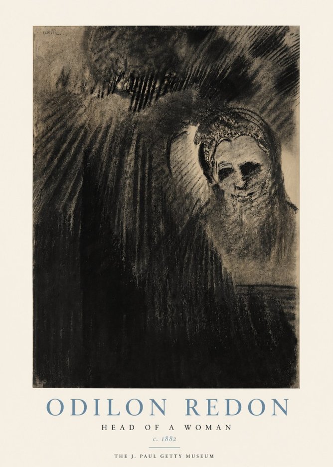 Odilon Redon Head of a Woman No3 - Póster