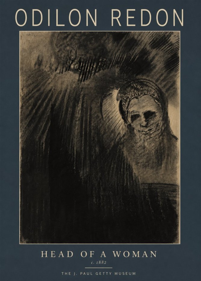Odilon Redon Head of a Woman No5 - Póster