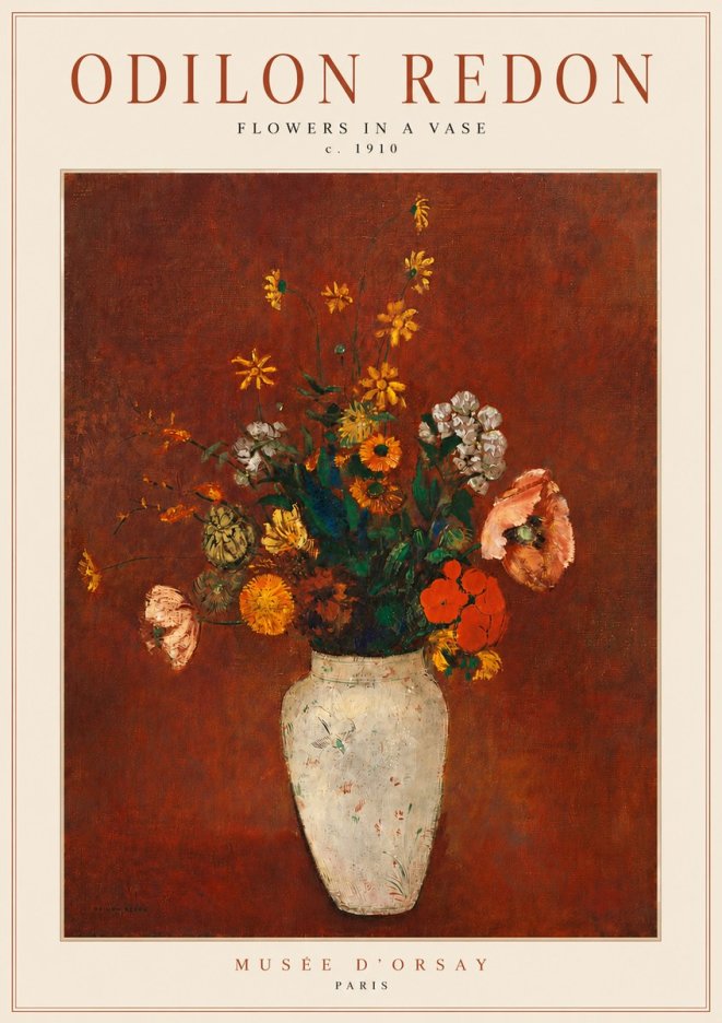 Odilon Redon Flowers in a Vase III No5 - Póster