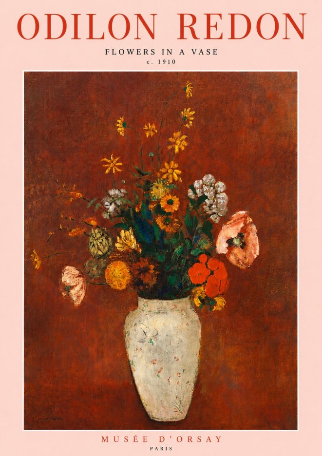 Odilon Redon Flowers in a Vase III No6 - Póster