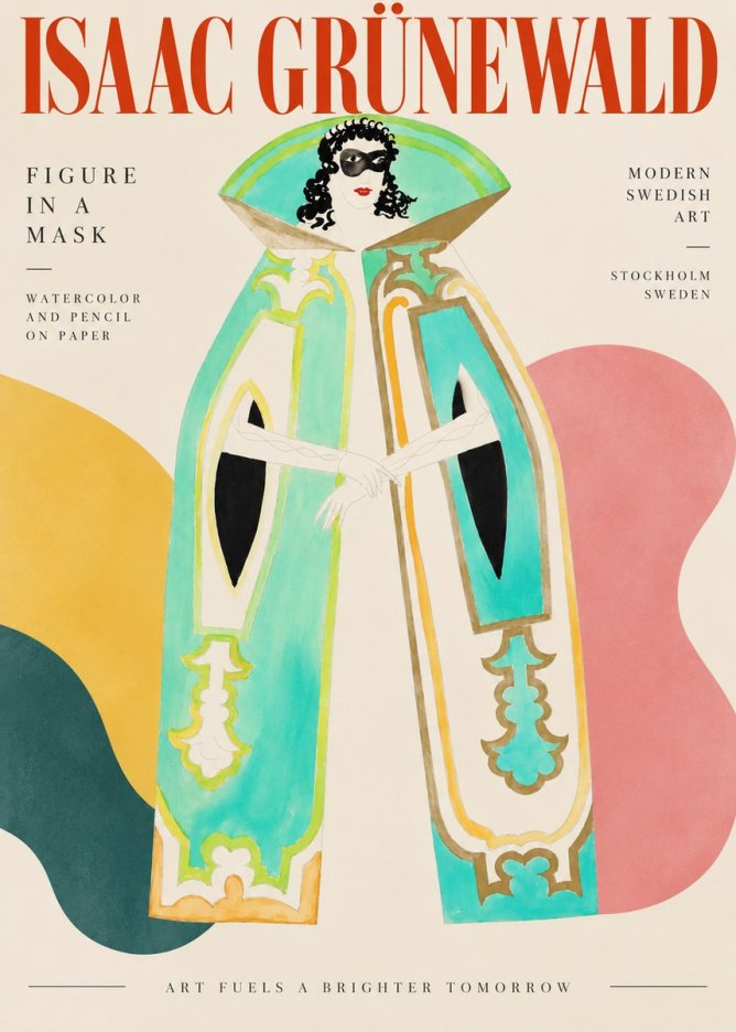 Isaac Grünewald Figure in a Mask No3 - Póster